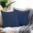 thumbnail image 2 of Navy Blue Outdoor Pillow Covers Pack of 2 Solid Color Waterproof Throw Pillow Covers Decorative Cushion Cases for Patio Garden Tent Balcony Couch 20x20 inch, 2 of 8