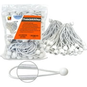 100 Piece 6 Inch Heavy Duty 5mm Ball Bungee Canopy Cord By , White Color
