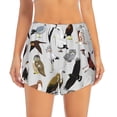 thumbnail image 3 of Uemuo Animal Bird Pattern Women's Athletic Shorts High Waisted Running Shorts with Liner Pockets Gym Elastic Workout Shorts-Large, 3 of 9