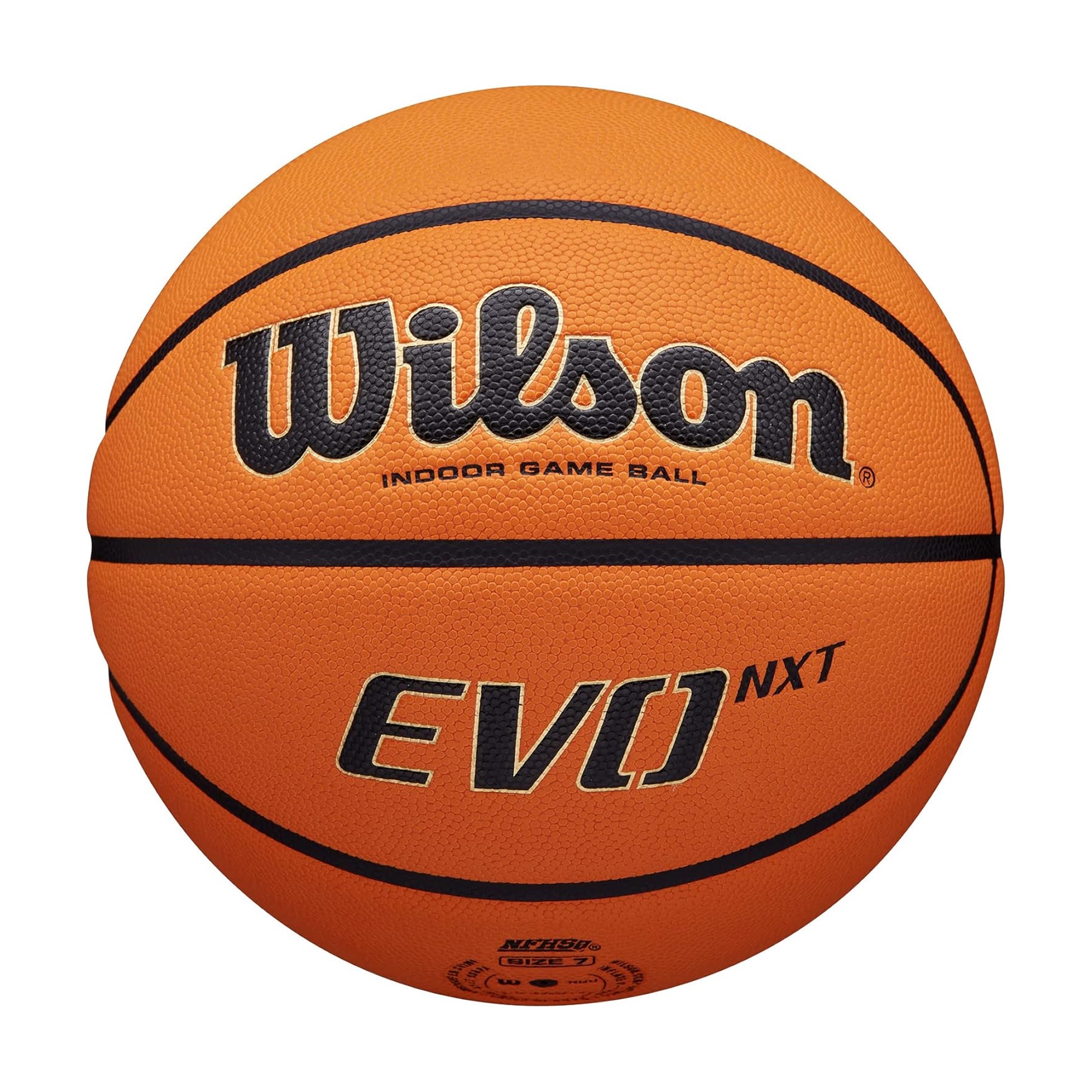 Wilson NCAA Evo NXT Game Basketball, Size 7, Orange/Black photo 2