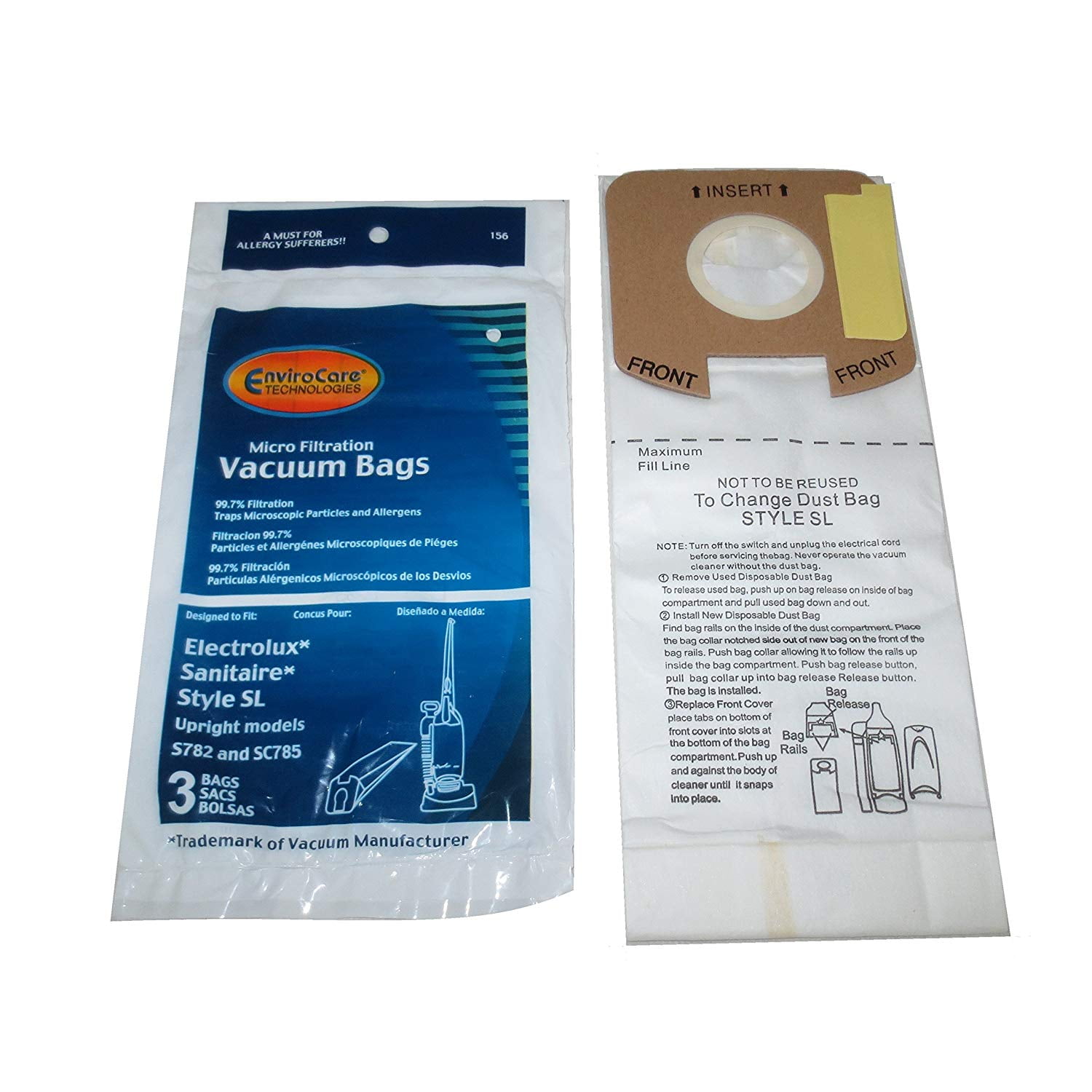 CF Clean Fairy 10 Pack Micro Filter Vacuum Bags Micro Filtration Liner 2 Ply 