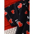 thumbnail image 5 of Toddler Boys Valentine's Day Outfits Heart Letter Print Bowtie Short Sleeve Shirts Tops and Red Shorts 2Pcs Gentleman Set, 5 of 9