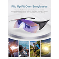 thumbnail image 4 of TINHAO Flip Up Polarized Sunglasses Fit Over Prescription Glasses, Hard Case Included, Wrap Around Shield UV400 Driving Sunglasses for Men Women, 4 of 7