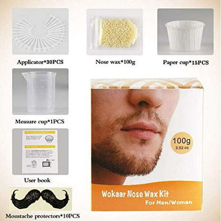 100g Wax 30 Applicators Nose Ear Hair Instant Removal Kits From Nostril Waxing  Kit Safe Easy Quick & Painless10 Mustache Guards15PCS Paper Cup - China Nose  Wax Kit and Wax Kit price