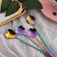 thumbnail image 6 of 8Pcs Flower Spoon Set, 2 Different Size Colorful Stainless Steel Teaspoons Rainbow Coffee Stirring Spoon, 6 of 10