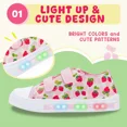 thumbnail image 2 of FUNCOO PLUS Kids Light Up Sneakers Toddler Girls Canvas Shoes, Little Pink Strawberry, Size 9, 2 of 7