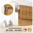 thumbnail image 2 of LazBlinds No Tools No Drill Cordless Bamboo Roman Shades, Light Filtering Window Treatment, Roll Up Bamboo Blinds for Window 31'' W x 64'' H, Ceylon Light Russet, 2 of 4