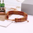 thumbnail image 3 of Men Leather Bracelet Handwoven, 3 of 3