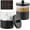 Black 2, variant on ANHXN Apothecary Jars, Qtip Holder - Stainless Steel Bathroom Jar with Stickers - Farmhouse Decor Qtip Dispenser for Qtips, Cotton Balls, Swabs, Makeup Sponges