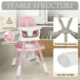 thumbnail image 5 of LINLUX 15 in 1 Baby High Chair, Toddler Booster Seat for Eat, Infant Dining Chair W/Stool, Pink, 5 of 7