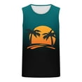 thumbnail image 3 of Iugvhana Big & Tall Tank Tops for Men Sleeveless Hawaiian Beach Sunset Gradient Print T-Shirt Summer Crew Neck Vest Tee Light Blue XL, 3 of 3