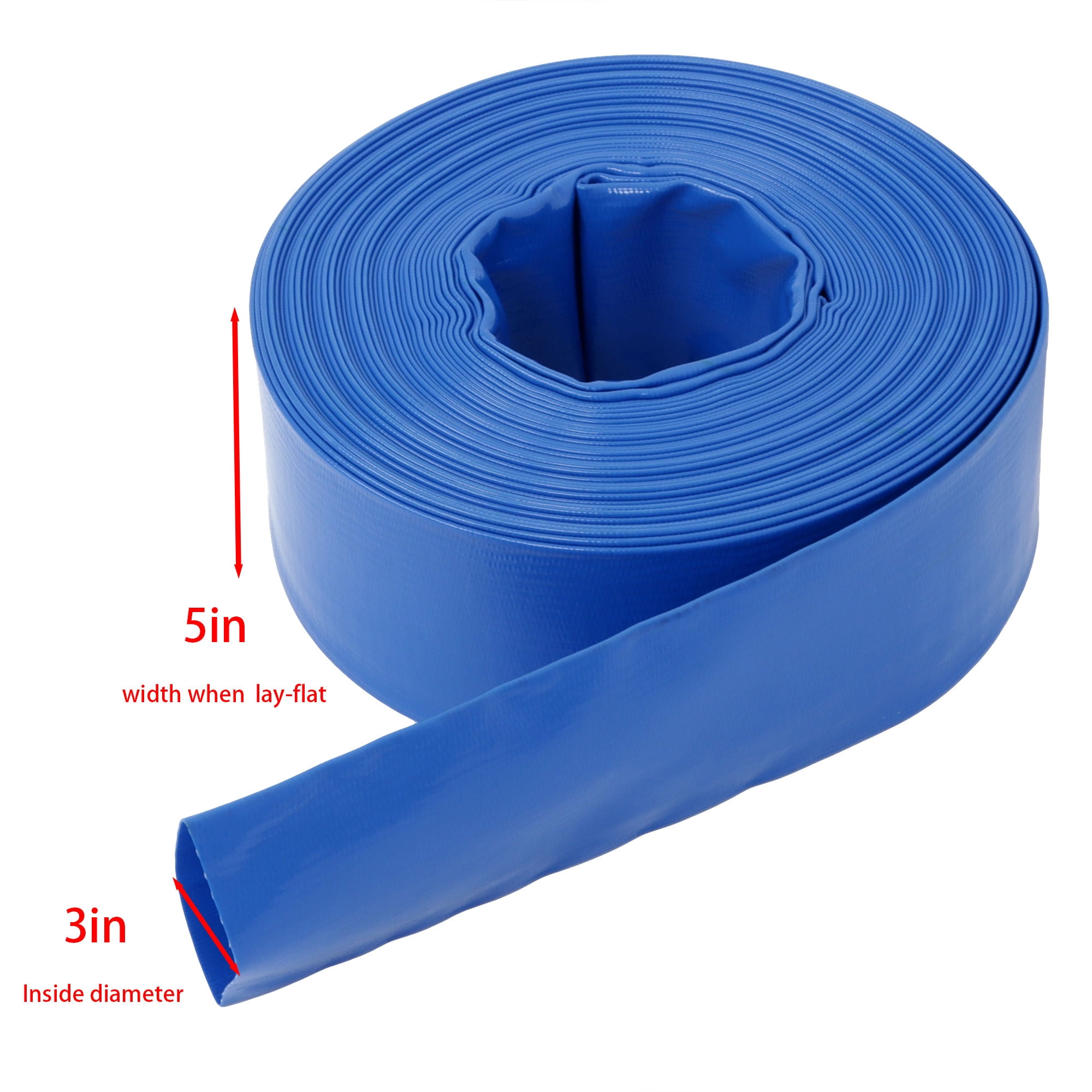 3" x 100FT Heavy Duty Discharge Hose For Pool Backwash with Two Hose Collets