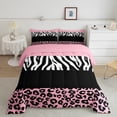 thumbnail image 1 of Erosebridal Grey Cheetah Print Bedding Full Comforter Set, Rustic Animals Down Comforter, Zebra Room Decor, Reversible 3pcs, 1 of 7