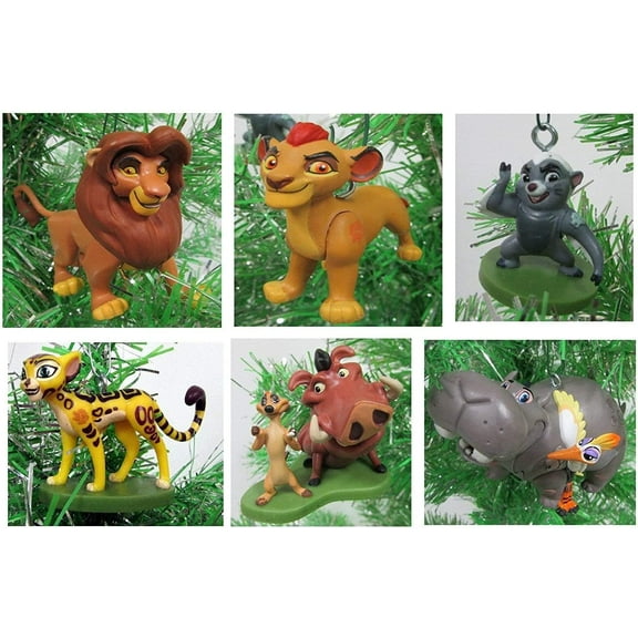 Lion King Lion Guard Christmas Ornament Set - Shatterproof Plastic Ornaments 2" to 4" New