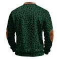 thumbnail image 5 of Men's Leopard Print Half Zip Sweatshirt, Trendy Retro Long Sleeve Stand Collar Pullover, Fall Comfy Loose Fit Casual Top Dark Green XL, 5 of 5