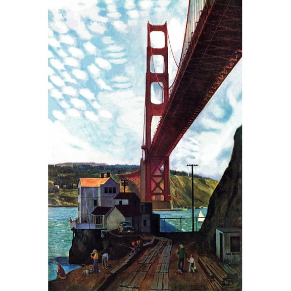 "Under the Bridge" Painting Print on Wrapped Canvas