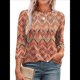 thumbnail image 1 of Blusas de Mujer con Mangas 3/4, Cuello Redondo, Túnicas Casuales, Camisas Plisadas Básicas, Corte Holgado, 2025 Color Naranja XXL, 1 of 5