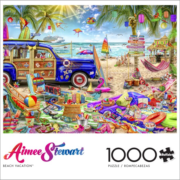 Kodak Premium Family Beach Vacation 1000 Piece Jigsaw Puzzle - 20x27 Inch, Bonus Poster Included