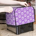 thumbnail image 2 of Toaster Covers 2 Slice, peace signs Purple cute Waterproof Bread Machine Cover Fits for Standard 2 Slice Toasters, Home Decor Toaster Protection with Hanging Rope, 2 of 7