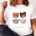 thumbnail image 2 of Casual Cute Bear Trend Cute Style Women‘s Short Sleeve Printed T-shirt Pattern T-shirt Top Fashion Summer Spring Printed Clothin, 2 of 7