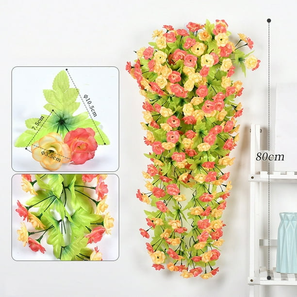 Rosa artificial para colgar en la pared Lisbinx de 80 cm: decoración floral de imitación para el hogar, centros comerciales y escaparates. Arreglo floral decorativo de larga duración.