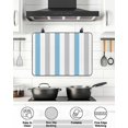 thumbnail image 5 of Stove Top Covers for Electric Stove 31x24 Inches, Blue Grey Striped Heat Insulation Fireproof Glass Cooktop Protector, Geometric Vertical Stripes Minimalist Countertop Stovetop Cover for Kitchen, 5 of 8