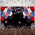 thumbnail image 5 of 4th of July Backdrop Independence Day Background American Flag Holiday Party Banner Patriotic Decor Fourth of July Memorial Day Party Decorations Props, 5 of 10