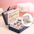 thumbnail image 4 of Girl's Jewelry Box Leather Double Layer Storage Case Bag, Multifunction, 4 of 8