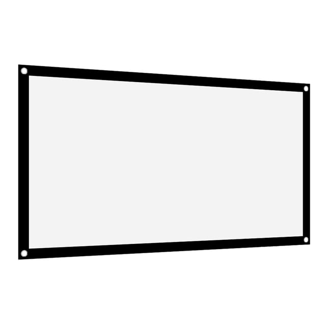 16:9 Projection Screen Thicken Portable Non Crease Foldable Soft White Polyester Projector Curtain Suitable for Home Theater,Conference,Outdoor Camping Movie