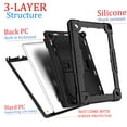 thumbnail image 5 of SOATUTO Hybrid Case With Screen Protector For Walmart Onn 10.1 3rd Gen 10.1 inch Cover Built in Handle/Shoulder Strap 360° Stand 3 Layer Armmor For Walmart Onn 10.1 2022 Model 100071485 - Black+2 Pcs, 5 of 6