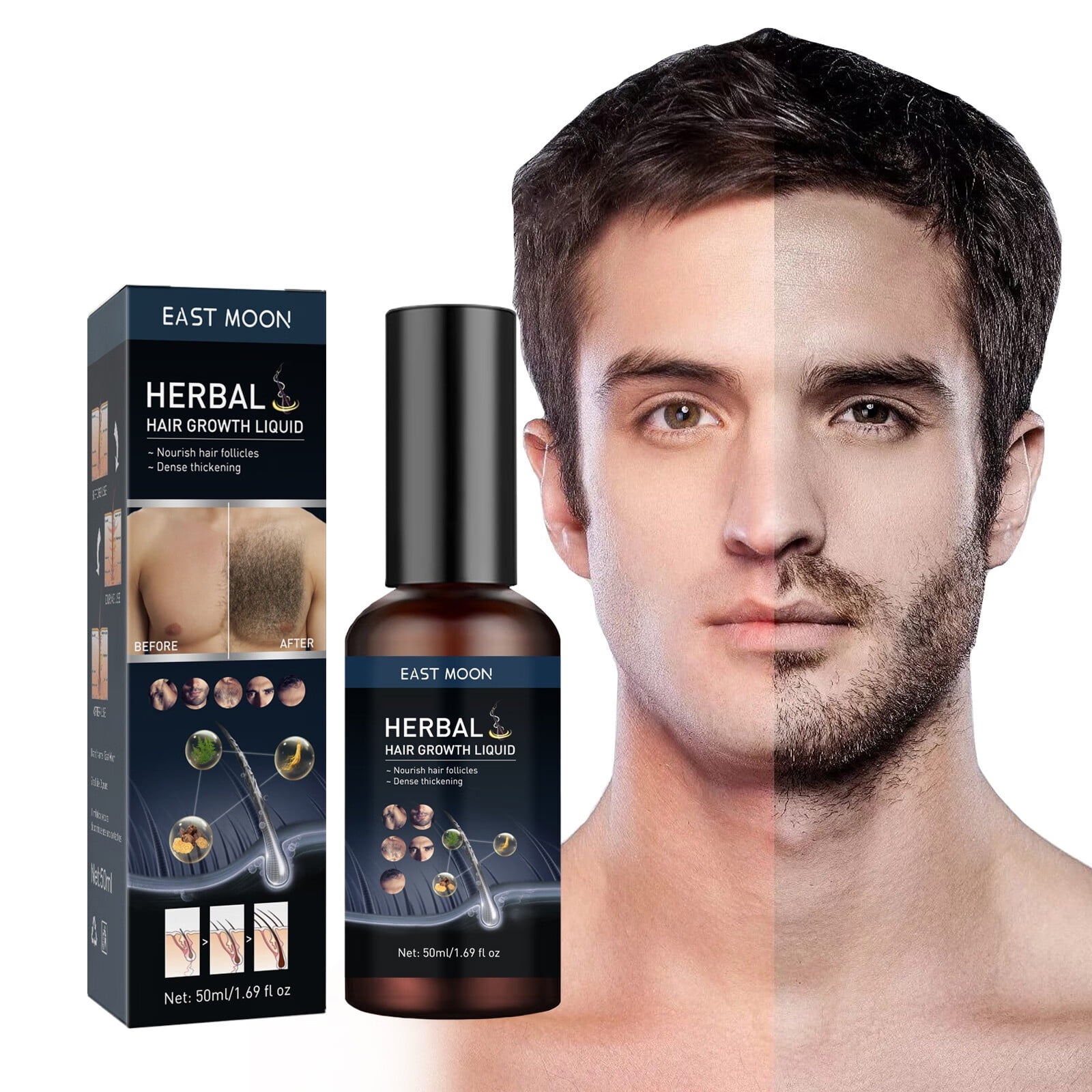 WTN Body Hair Growth Liquid Strong Repairs and Growth Hair Liquid Beard