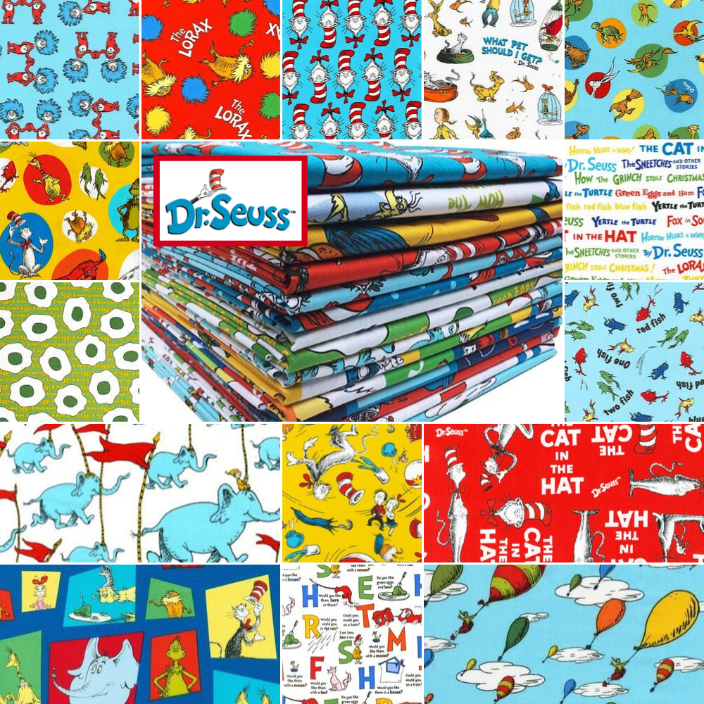 Dr. Seuss Favorites Half Yard Bundle, 15pc, Precut Fabric, Quilting