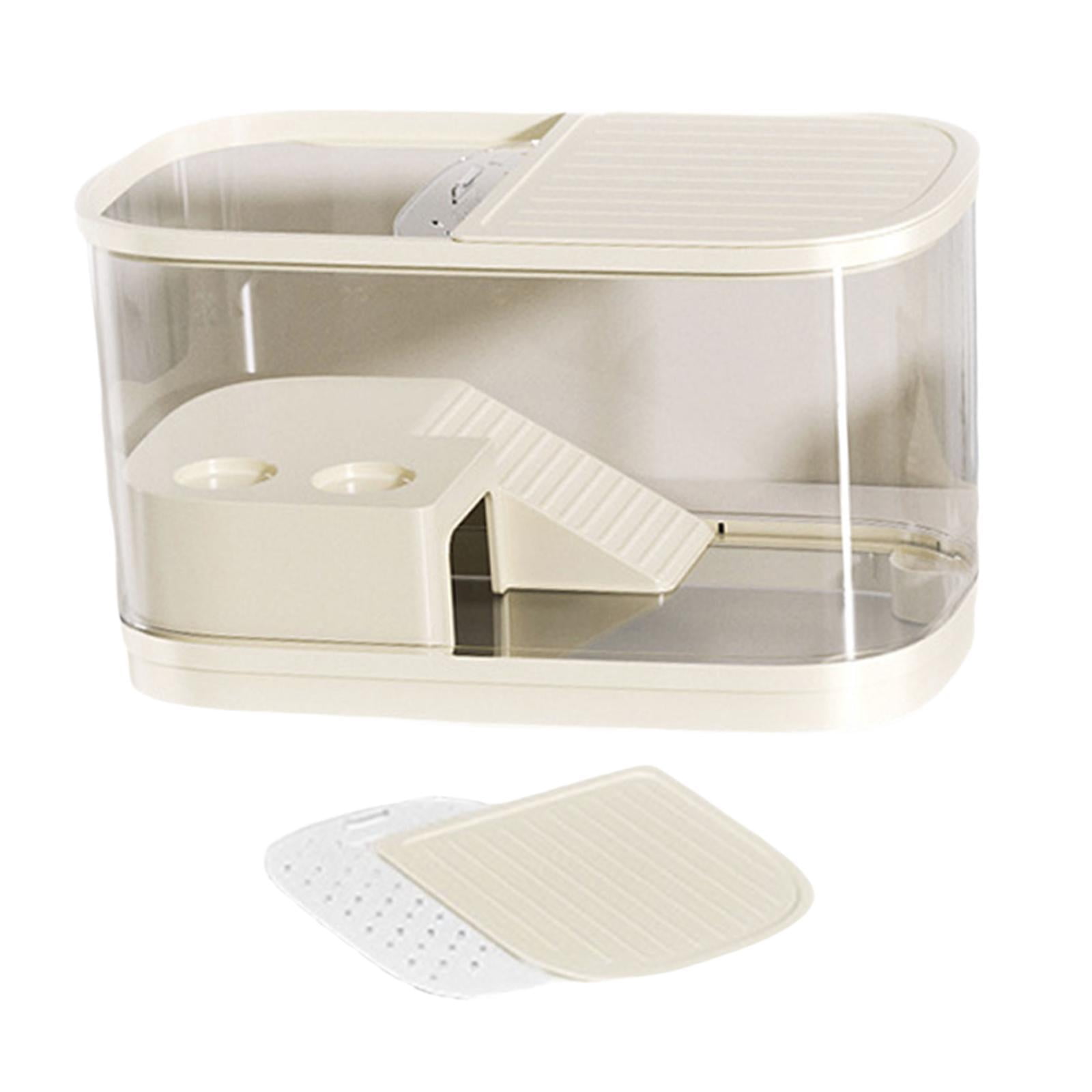 Serenable Turtle Tank with Lids Multifunction with Platform for Leopard Gecko Scorpion Beige Large