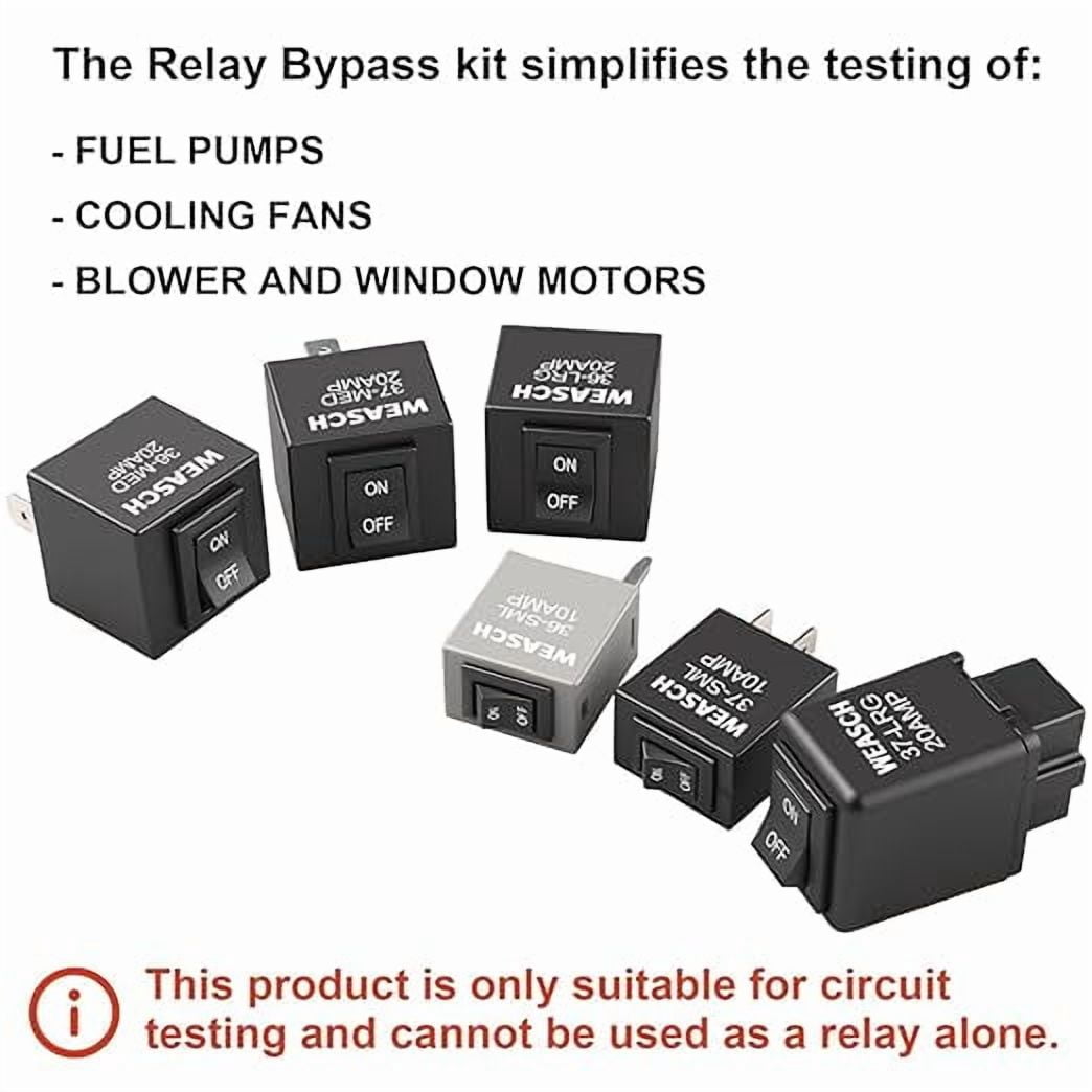 Relay Bypass Switch & Diagnostic Tester - 9038 Tester Kit, Scan Tool, Fuel Pump Relay Bypass Master, Replaces 9036/9037, Compatible with Domestic GM, BMW, Audi, Chrysler (6-Pack)