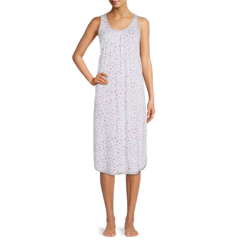 Secret Treasures Sleeveless Scoop Neck Knit Midi Nightgown