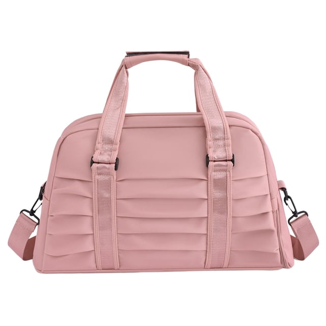 Bolsa deportiva de gimnasio, bolsa de viaje con compartimento para zapatos, ligera y ajustable. Rosa