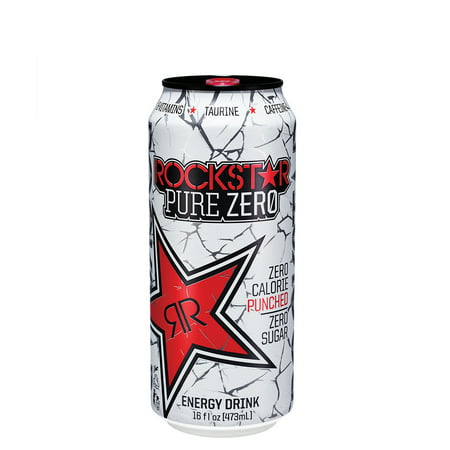 (24 Cans) Rockstar Pure Zero Punched Energy Drink, 16 oz (Best Energy Drink For Running In India)