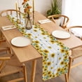 thumbnail image 3 of Sunflowers Table Runner - 72 Inch Long, Kitchen Dining Table Runner Dresser Scarves, Vintage Farm Wildflower Grey Woodgrain Farmhouse Decor for Coffee Tables Wedding Party Banquet, 3 of 8