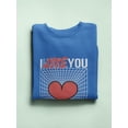 thumbnail image 3 of Abstract Poster I Love You Sweatshirt Women -Image by Shutterstock, Female XX-Large, 3 of 4