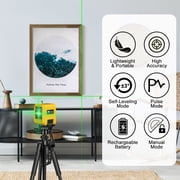 GloBest Portable Rechargeable Green Laser Level, 100ft Range, IP54 Waterproof, Type-C Charging, 360° Magnetic Bracket