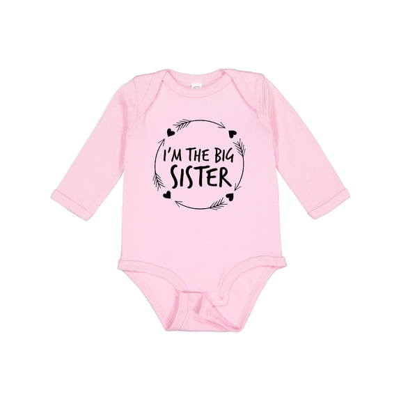 Inktastic I'm The Sister Girls Long Sleeve Baby Bodysuit