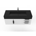 thumbnail image 3 of Nile 48" White Wood Floating Vanity with Black Top and Black Trim, 3 of 8