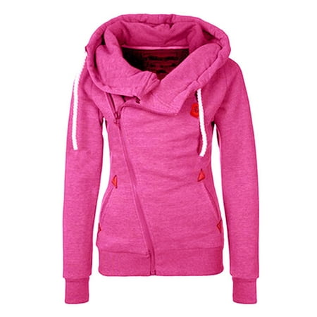 Sleeve Funnel Neck Jacket - Black Friday Clearance! Rosered Long Sleeve Hoodies Sweatshirt Tops Blouse Jumper Coat for Women, Womens Pullover Tops Gift for Women, Juniors Pocket Pullover Tops with Trendy Solid Funnel Neck, S-2XL