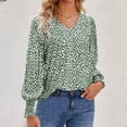 thumbnail image 5 of Patlollav Pntutb Womens Blouses,Ladies Loose Print V-Neck Long Sleeve Tops, 5 of 7
