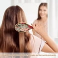 thumbnail image 6 of Wood Paddle Brush with Cushion & Round Hair Brush Pink and Red Peonies Detangling Brush for All Hair Types, 6 of 7