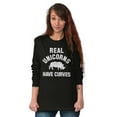thumbnail image 5 of Real Unicorns Have Curves Rhinoceros Women's Long Sleeve T Shirt Brisco Brands S, 5 of 6