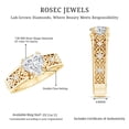 thumbnail image 6 of Rosec Jewels Lab Diamond Heart Engagement Ring 1 ct - Filigree Ring - 7 mm - EF-VS Quality, 18K Yellow Gold, US 11.00, 6 of 7