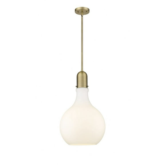 492-1S-BB-G581-14-LED-Innovations Lighting-Amherst - 1 Light Pendant In Industrial Style-22.75 Inches Tall and 13.75 Inches Wide Brushed Brass Matte