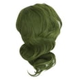 thumbnail image 2 of Peluca Rizada Corta Transpirable, Peluca Corta Cosplay Verde Ajustable De Moda Para Fiestas Temáticas, 2 of 7