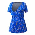 thumbnail image 5 of Odeerbi Womens Maternity Tops Short Sleeve Breastfeeding Shirt Pregnancy Clothes Ladies Fashion Flower Print 2025 Casual Maternity Clothes Blue M, 5 of 6